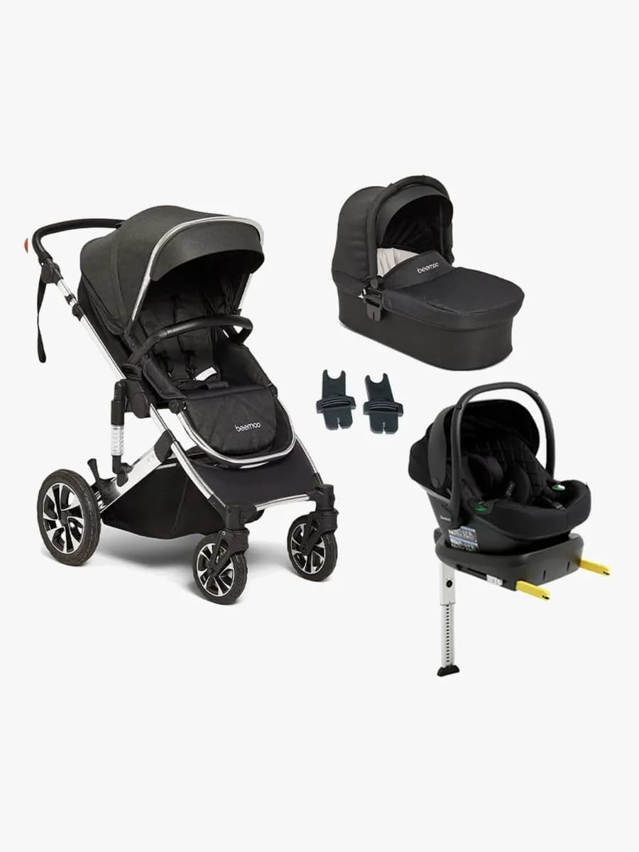 Beemoo Maxi 4 Duovagn Inkl. Beemoo Route Babyskydd & Bas, Black Silver/Black Stone