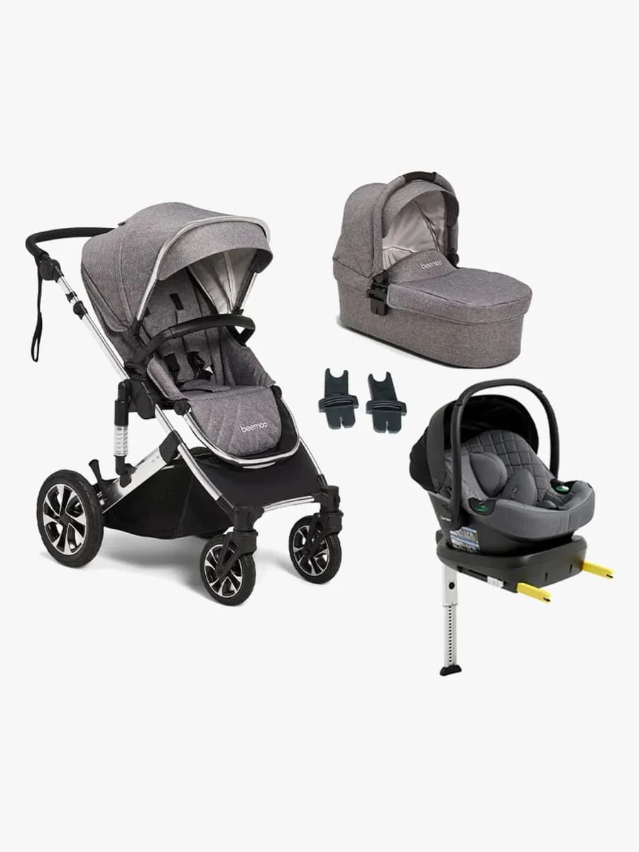 Beemoo Maxi 4 Duovagn Inkl. Beemoo Route Babyskydd & Bas, Grey Silver/Mineral Gray