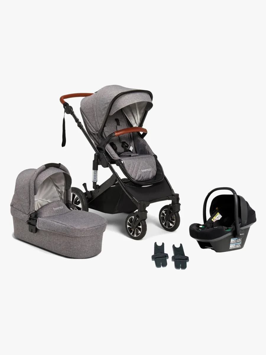 Beemoo Maxi 4 Duovagn Inkl. Beemoo Route i-Size Babyskydd, Grey Black/Black Stone