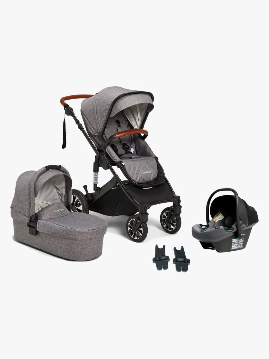 Beemoo Maxi 4 Duovagn Inkl. Beemoo Route i-Size Babyskydd, Grey Black/Mineral Grey