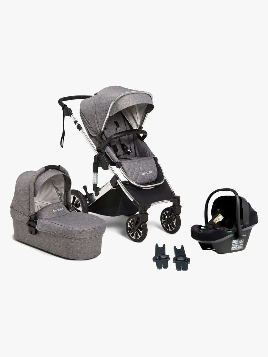 Beemoo Maxi 4 Duovagn Inkl. Beemoo Route i-Size Babyskydd, Grey Silver/Black Stone