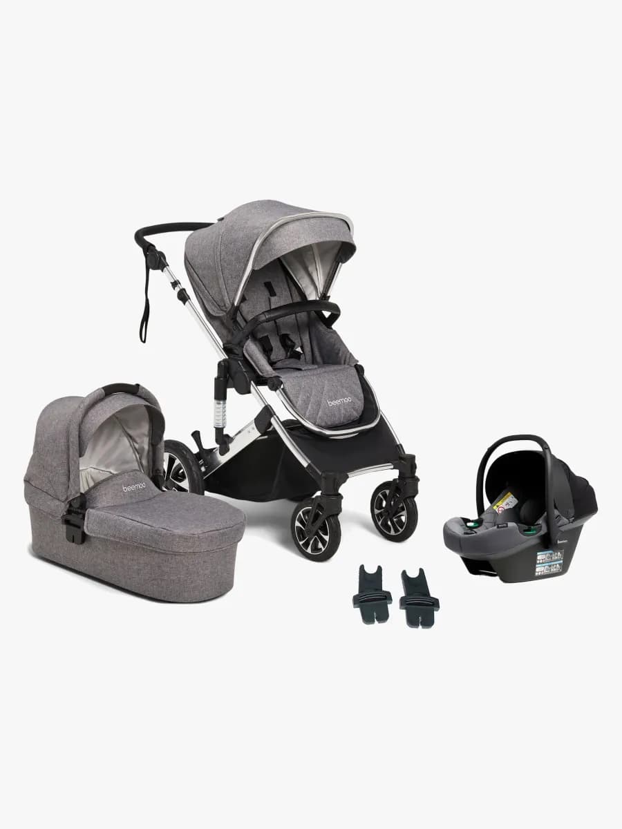 Beemoo Maxi 4 Duovagn Inkl. Beemoo Route i-Size Babyskydd, Grey Silver/Mineral Grey