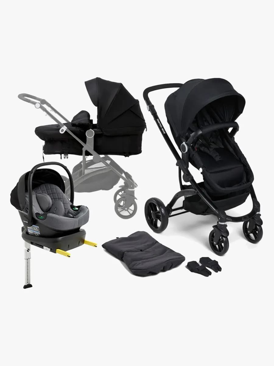 Beemoo Move 2-in-1 Kombivagn Inkl. Beemoo Route i-Size Babyskydd & Bas, Black/Mineral Grey