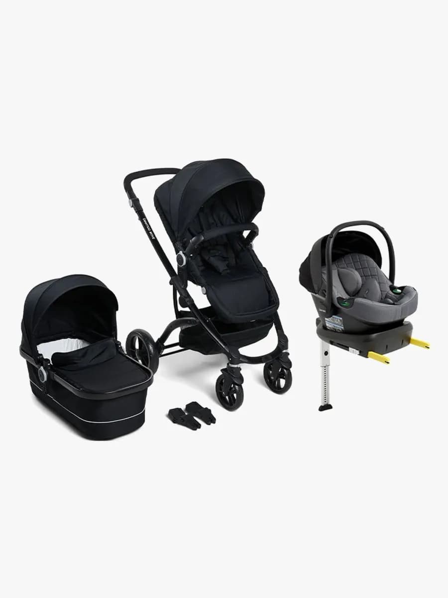 Beemoo Move Duo Duovagn Inkl. Beemoo Route i-Size Babyskydd & Bas, Black/Mineral Grey