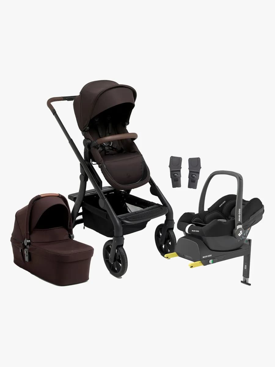 Beemoo Pro Max Duovagn & Maxi-Cosi CabrioFix i-Size Babyskydd inkl. Bas, Espresso Brown