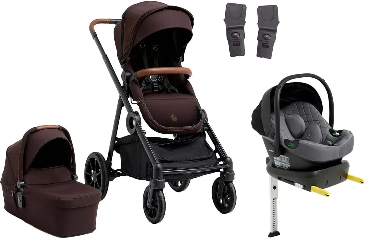 Beemoo Pro Multi 2 Duovagn Inkl. Route i-Size Babyskydd & Bas, Espresso Brown/Mineral Grey