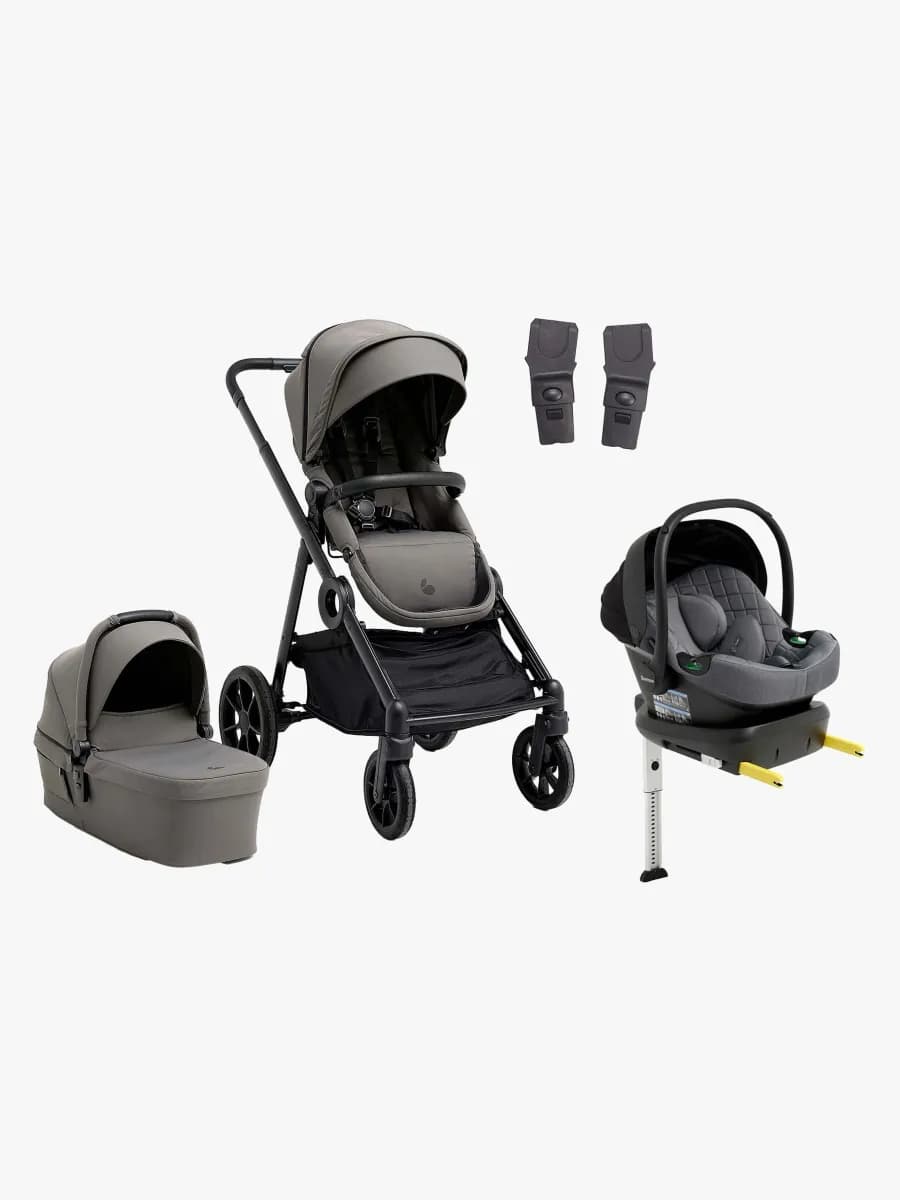 Beemoo Pro Multi 2 Duovagn Inkl. Route i-Size Babyskydd & Bas, Mocha Grey/Mineral Grey