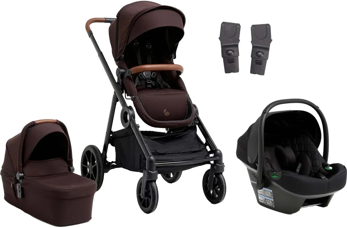 Beemoo Pro Multi 2 Duovagn Inkl. Route i-Size Babyskydd, Espresso Brown/Black Stone