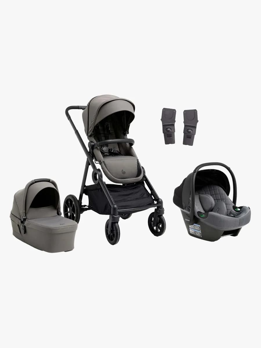 Beemoo Pro Multi 2 Duovagn Inkl. Route i-Size Babyskydd, Mocha Grey/Mineral Grey