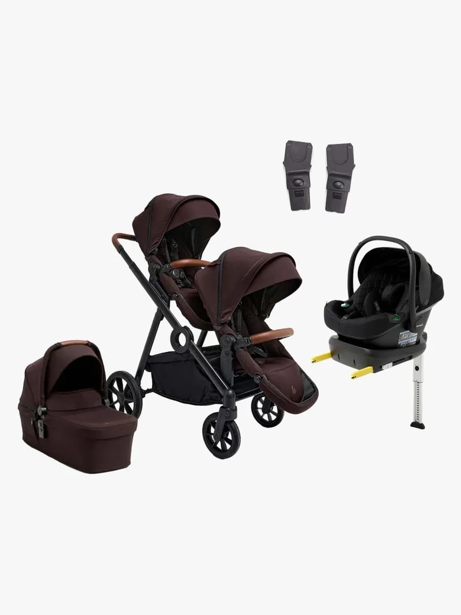 Beemoo Pro Multi 2 Syskonvagn Inkl. Route i-Size Babyskydd & Bas, Espresso Brown/Black Stone