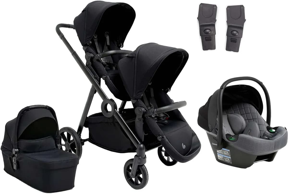Beemoo Pro Multi 2 Syskonvagn Inkl. Route i-Size Babyskydd, Coffee Black/Mineral Grey
