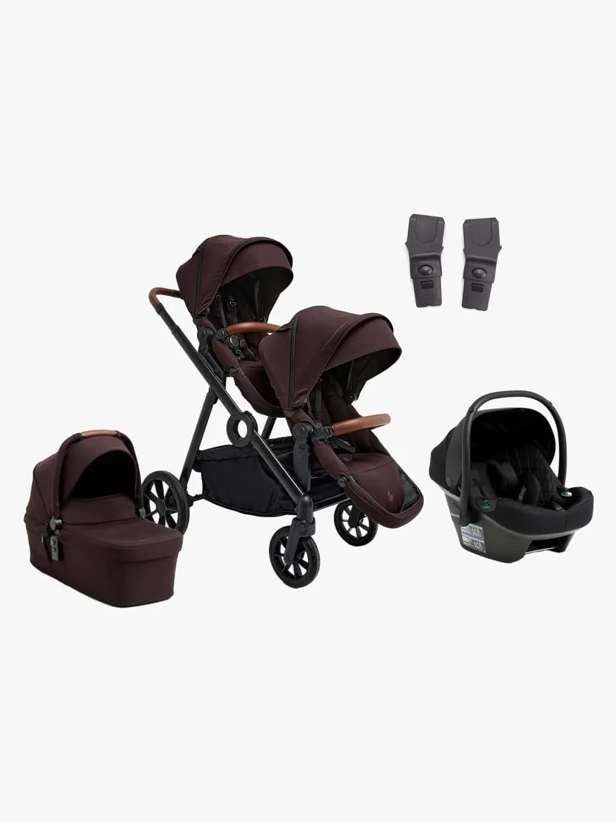 Beemoo Pro Multi 2 Syskonvagn Inkl. Route i-Size Babyskydd, Espresso Brown/Black Stone