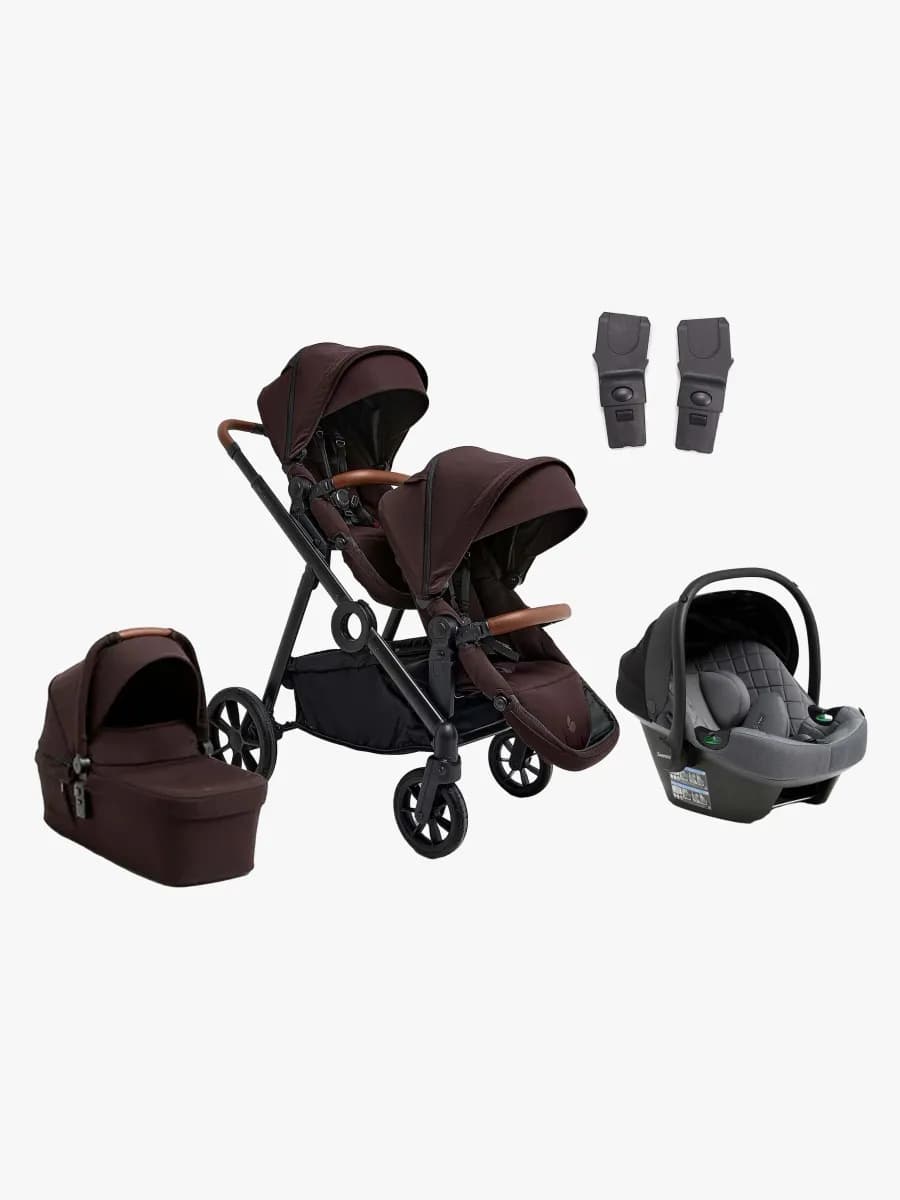 Beemoo Pro Multi 2 Syskonvagn Inkl. Route i-Size Babyskydd, Espresso Brown/Mineral Grey