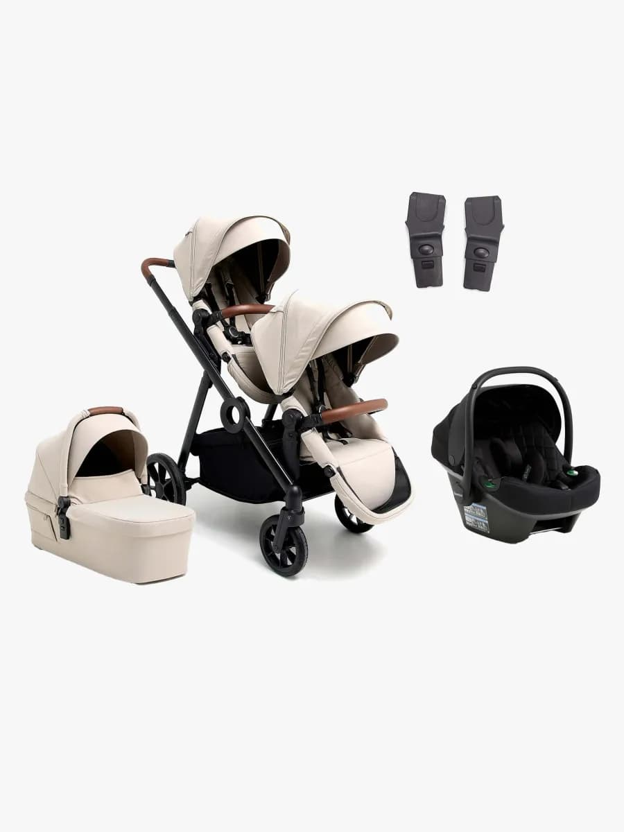 Beemoo Pro Multi 2 Syskonvagn Inkl. Route i-Size Babyskydd, Latte Beige/Black Stone