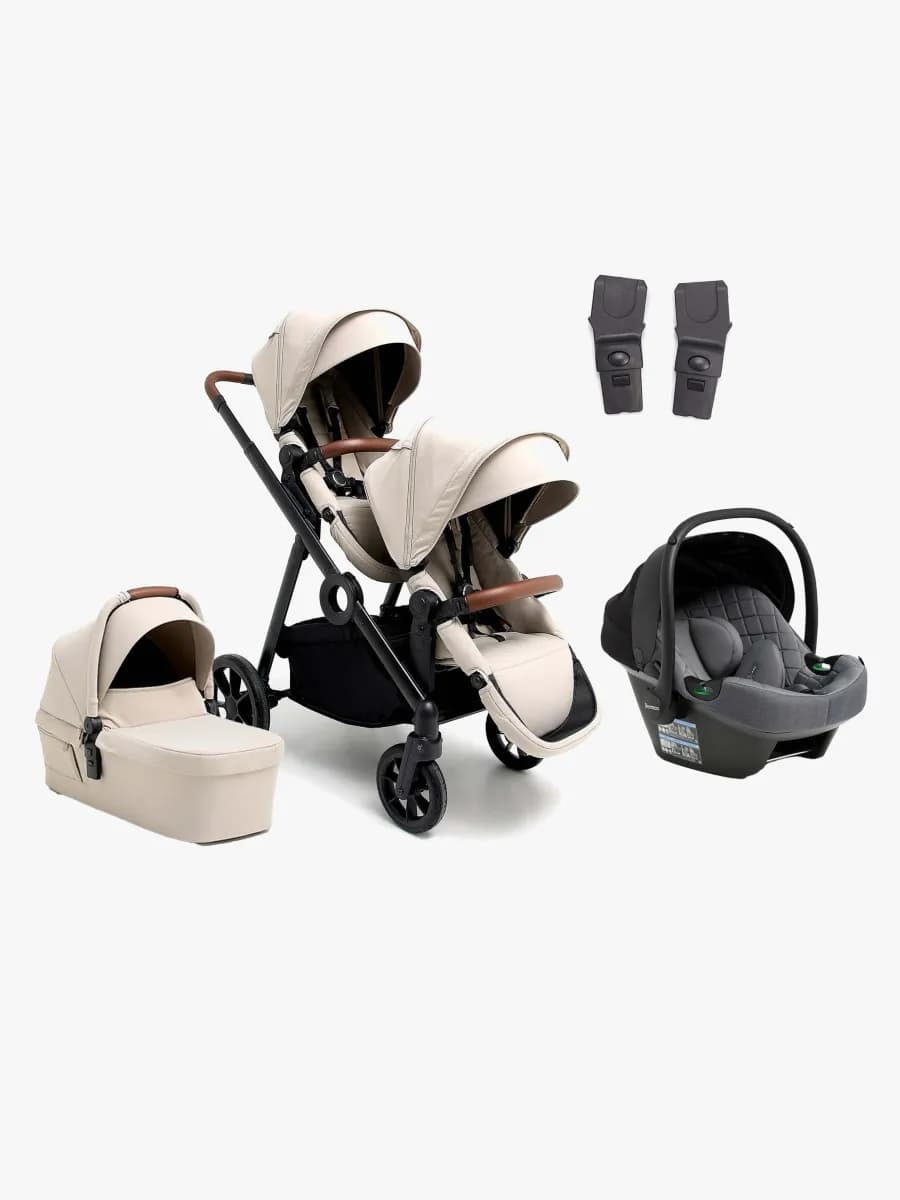 Beemoo Pro Multi 2 Syskonvagn Inkl. Route i-Size Babyskydd, Latte Beige/Mineral Grey