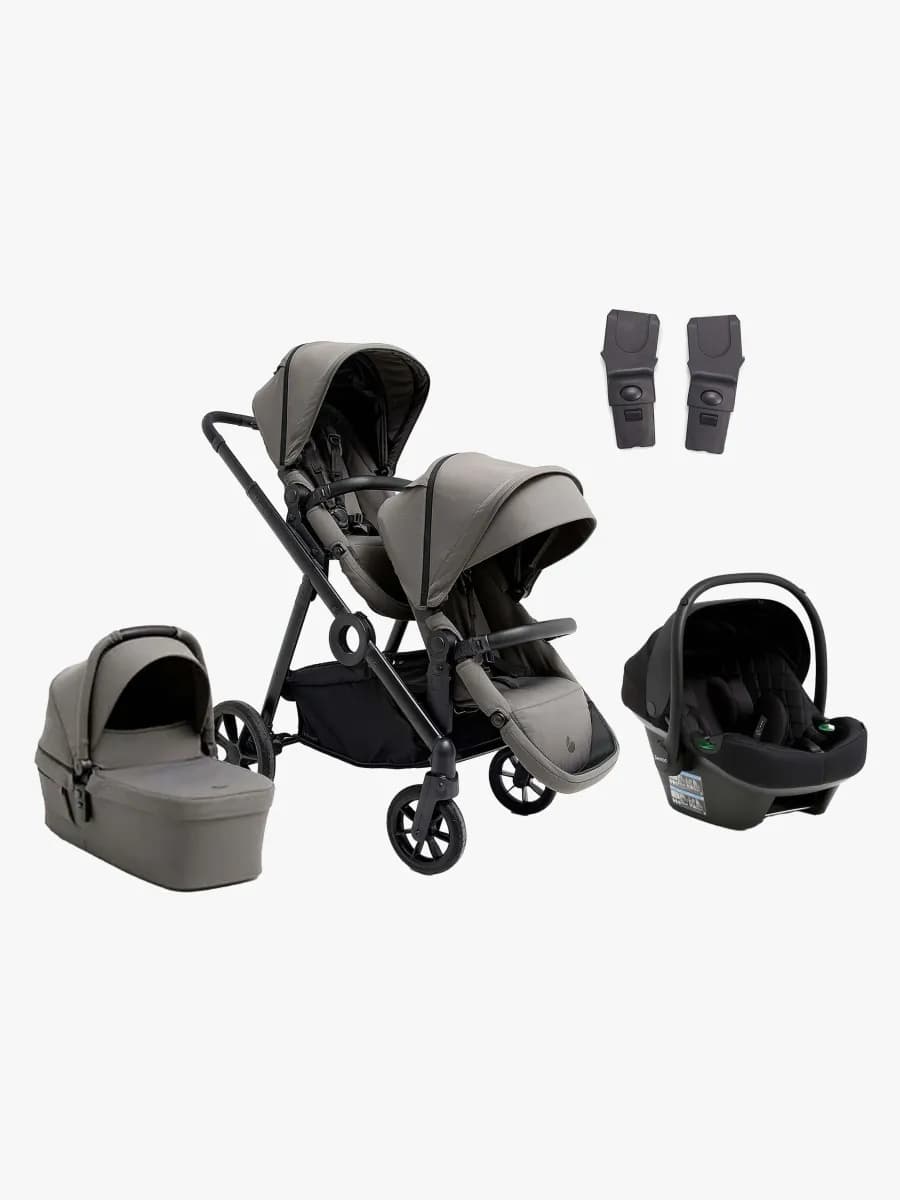 Beemoo Pro Multi 2 Syskonvagn Inkl. Route i-Size Babyskydd, Mocha Grey/Black Stone