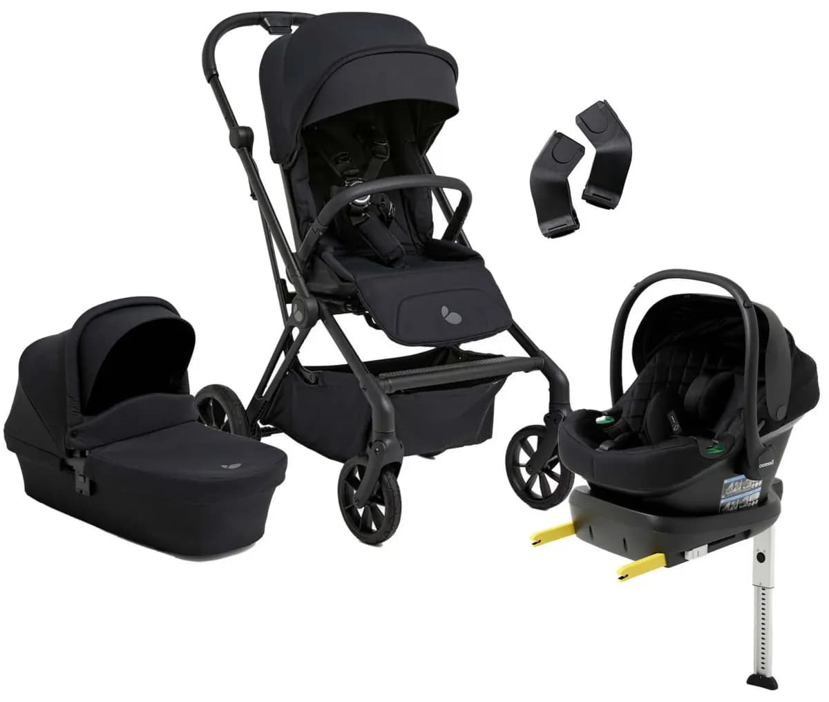 Beemoo Pro Twist Duovagn Inkl. Beemoo Route Babyskydd & Bas, Coffee Black/Black Stone