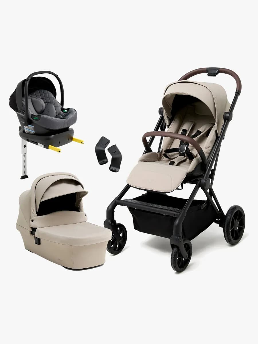 Beemoo Pro Twist Duovagn Inkl. Beemoo Route Babyskydd & Bas, Latte Beige/Mineral Grey