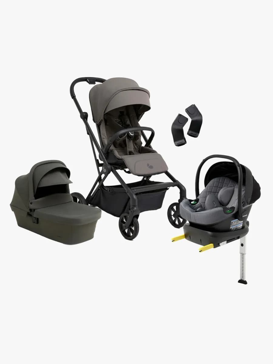Beemoo Pro Twist Duovagn Inkl. Beemoo Route Babyskydd & Bas, Mocha Grey/Mineral Grey