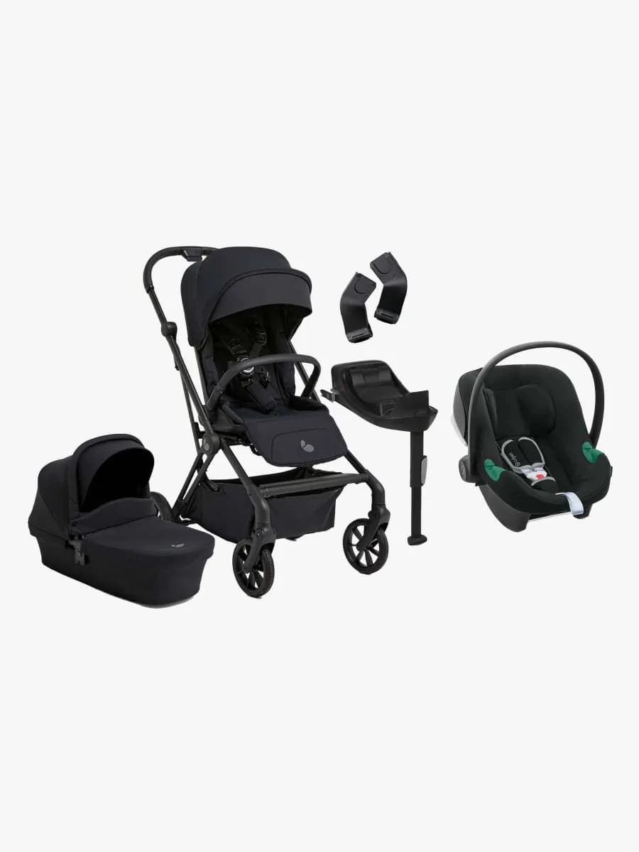 Beemoo Pro Twist Duovagn Inkl. Cybex Aton B2 Babyskydd & Bas, Coffee Black/Volcano Black
