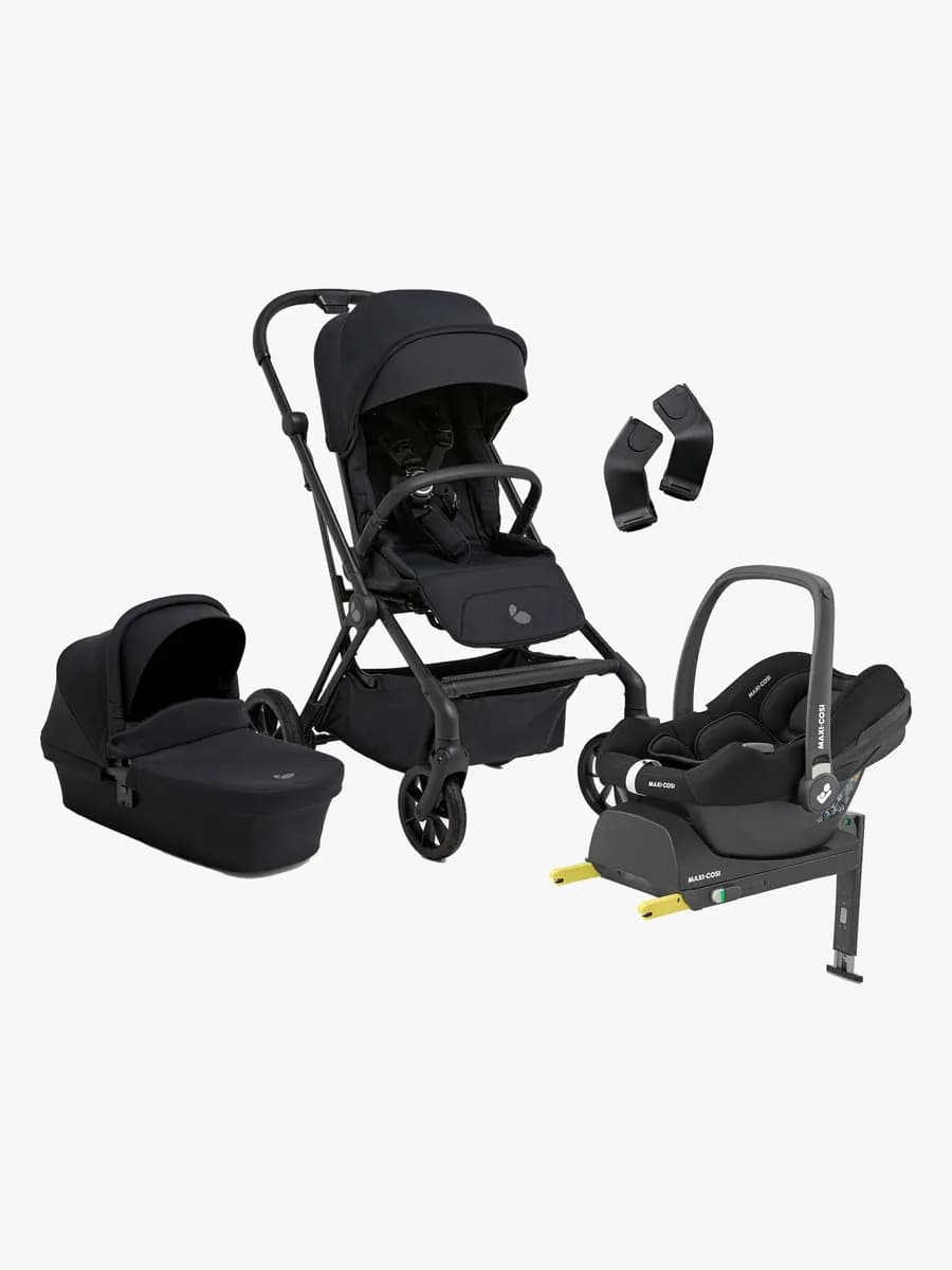 Beemoo Pro Twist Duovagn Inkl. Maxi-Cosi CabrioFix Babyskydd & Bas, Coffee Black/Essential Black