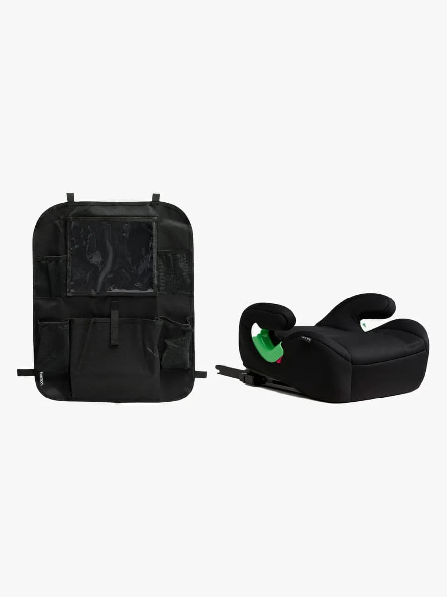 Beemoo Raise 2 i-Size Bälteskudde ISOFIX inkl. Beemoo Smart Organizer, Black Stone