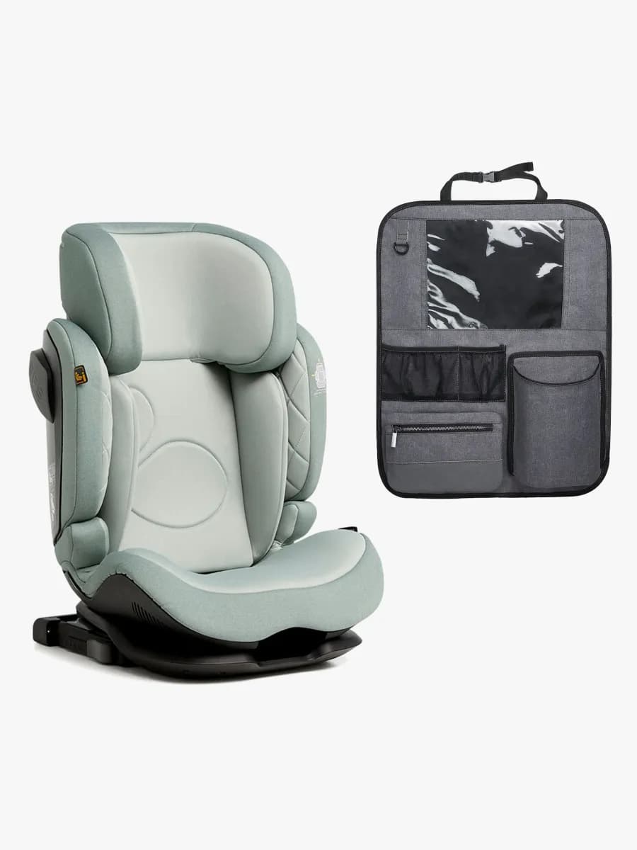 Beemoo Recline i-Size Bältesstol inkl. Beemoo Deluxe Sparkskydd med Förvaring, Teal