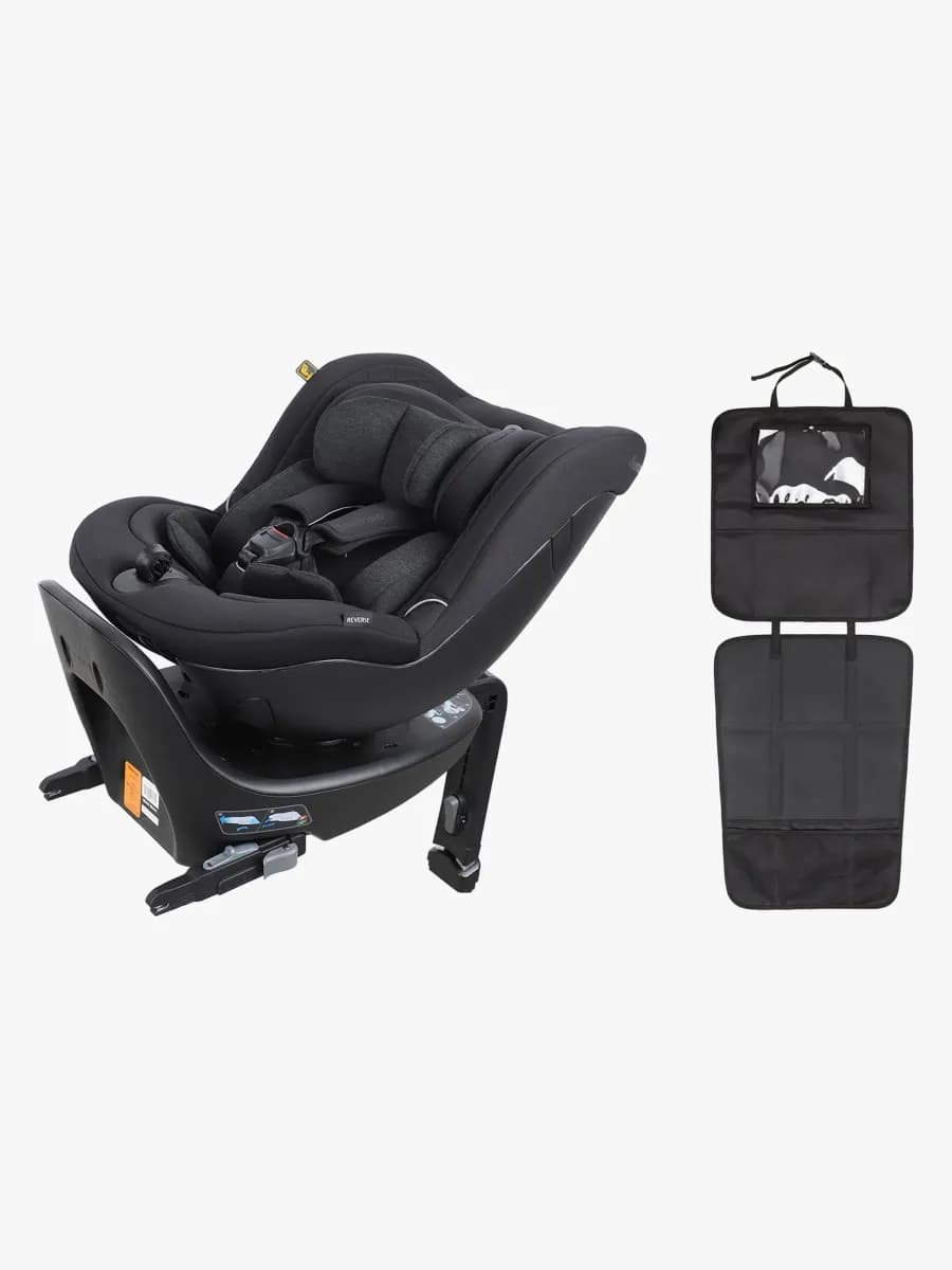 Beemoo Reverse i-Size Bakåtvänd Bilbarnstol inkl. 3-in-1 Sparkskydd, Black Stone