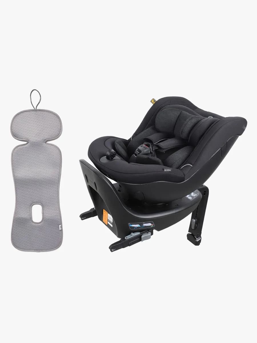Beemoo Reverse i-Size Bakåtvänd Bilbarnstol inkl. Ventilerande Dyna, Black Stone/Grey