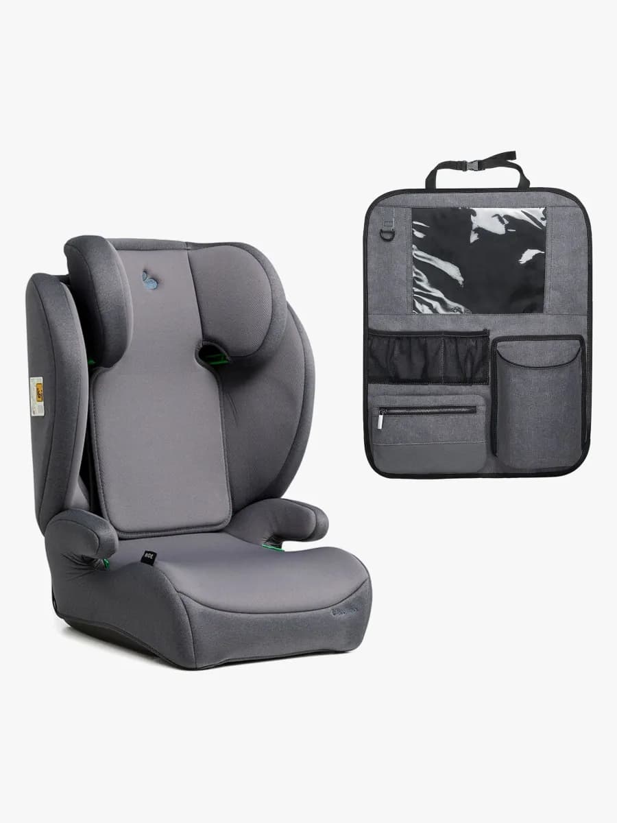 Beemoo Ride i-Size Bältesstol inkl. Beemo Deluxe Sparkskydd med Förvaring, Mineral Grey