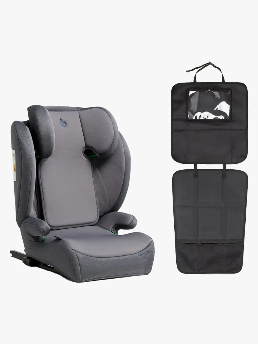 Beemoo Ride i-Size Bältesstol ISOFIX inkl. 3-in-1 Sparkskydd, Mineral Grey/Black
