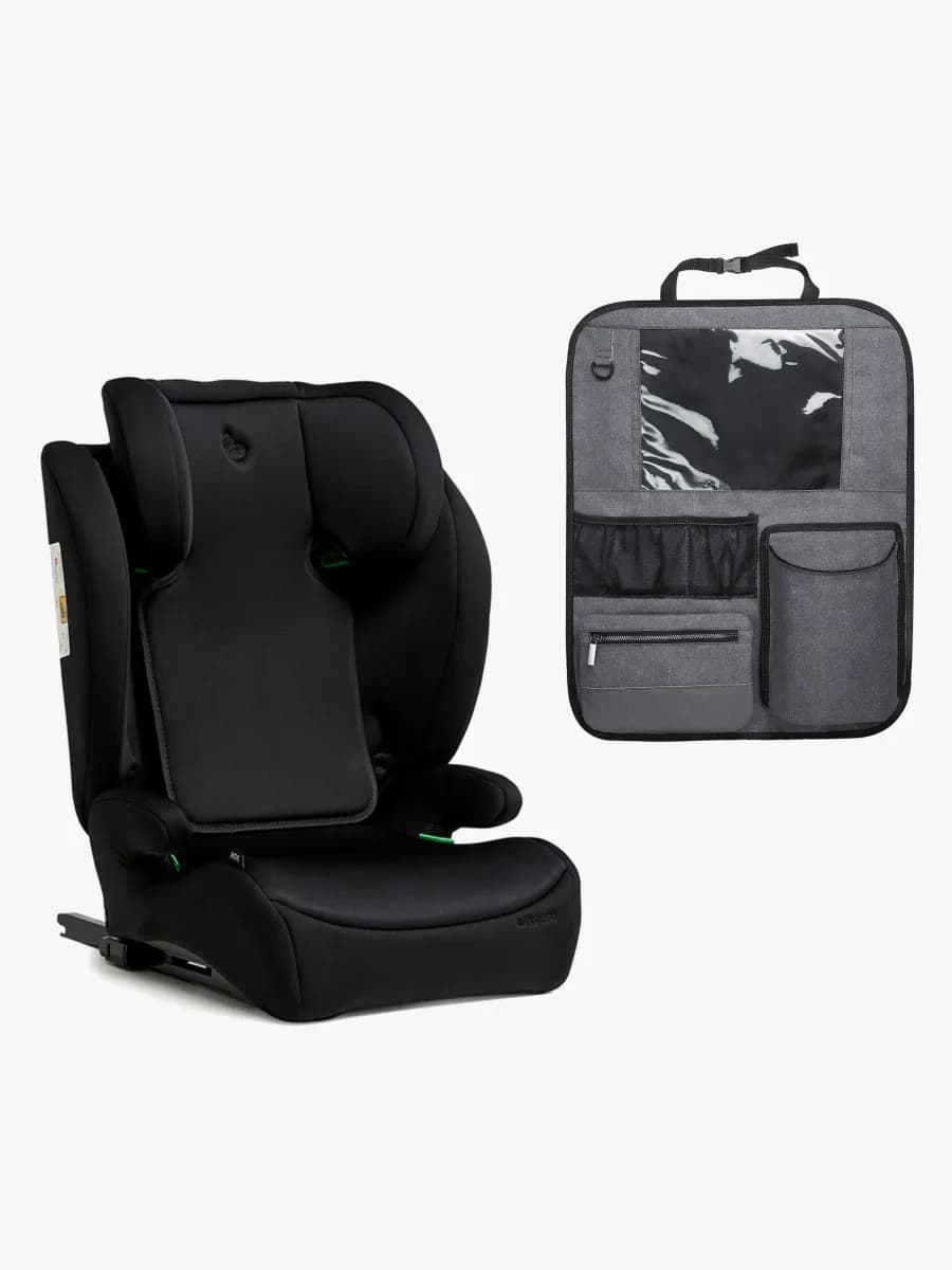 Beemoo Ride i-Size Bältesstol ISOFIX inkl. Beemoo Deluxe Sparkskydd med Förvaring, Black Stone