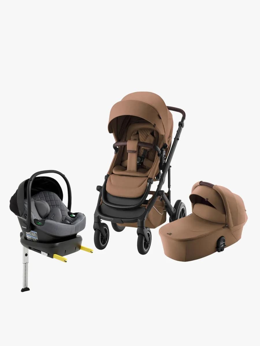 Britax Römer Smile 5Z Duovagn inkl. Beemoo Route Babyskydd & Bas, Warm Caramel/Mineral Grey