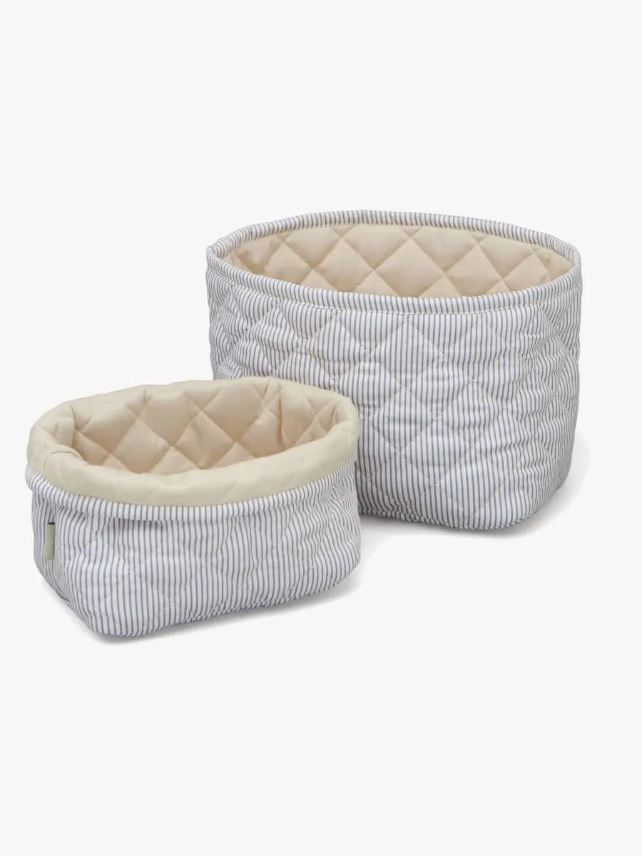 Cam Cam Copenhagen Quilted Förvaringskorgar 2-Pack, Blue Praline, Förvaring Barnrum