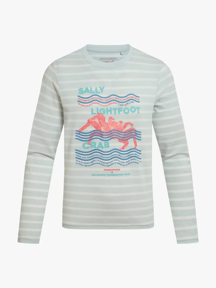 Craghoppers NosiLife Cruz Insektsavvisande Långärmad Tröja, Nimbus Blue Stripe, 140
