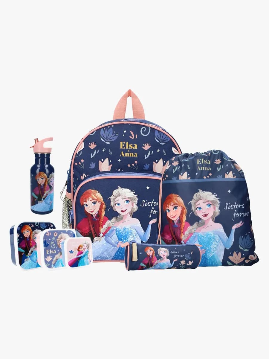 Disney Frozen Ryggsäck 6,5L, Gympapåse, Pennfodral, Flaska & Snackbox, Louder Than Love