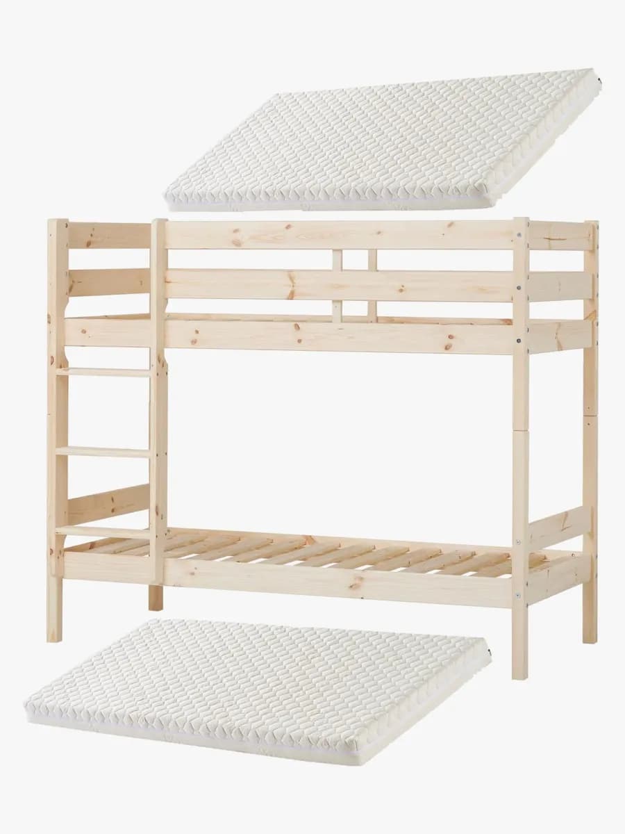 Hoppekids ECO Comfort Våningssäng Med 2x ECO Dream Skummdrass 70x160, Trä, Barnsäng, Juniorsäng