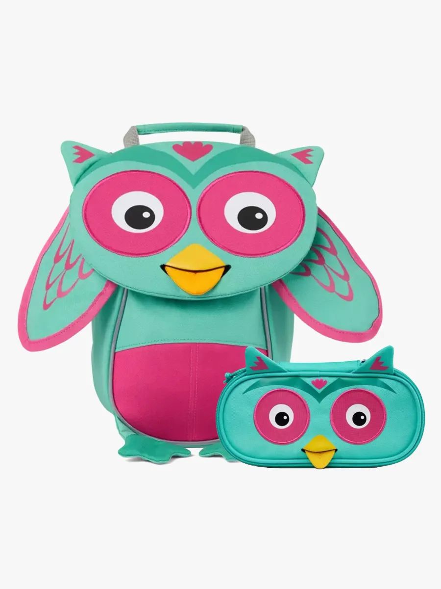 Affenzahn Small Friend Ryggsäck 4L &  Pennfodral, Owl