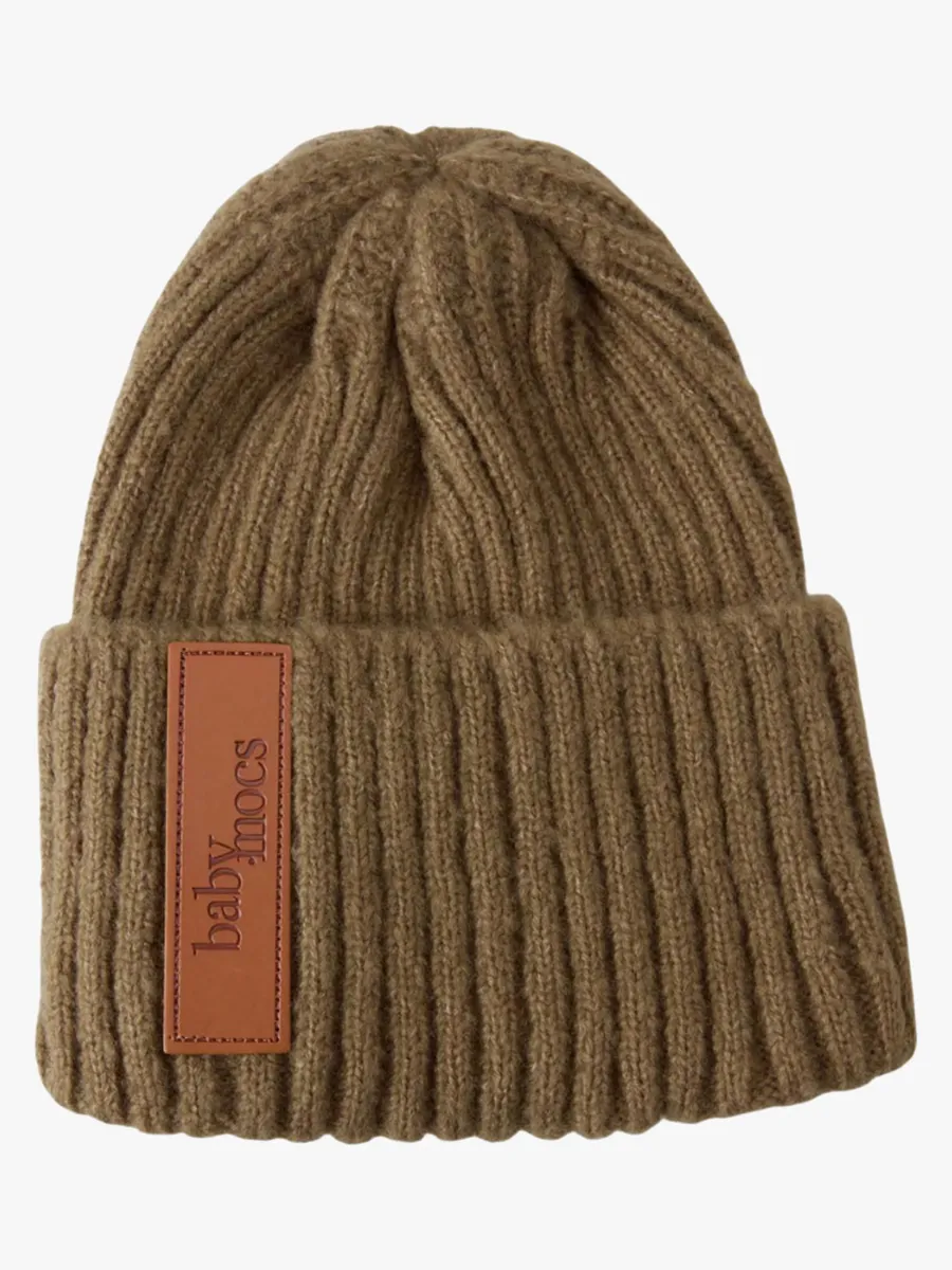 BabyMocs Stickad Mössa, Greige
