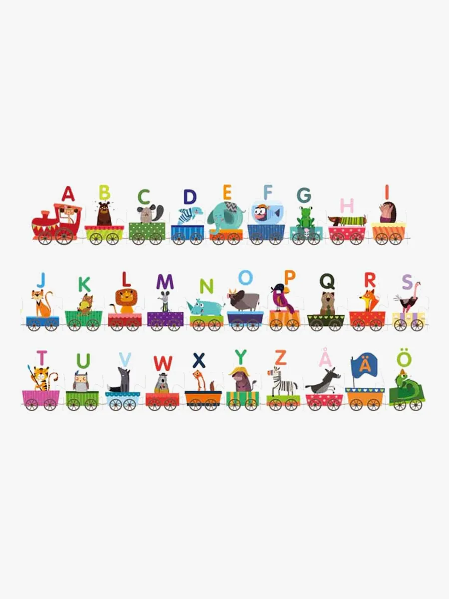 Barbo Toys ABC Pussel Tåg med Djur 29 Bitar