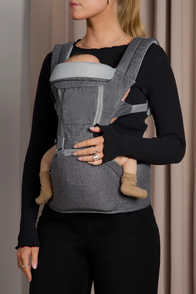 Beemoo CARE Carry Comfort 4-in-1 Bärsele &  Höftbärare, Grey
