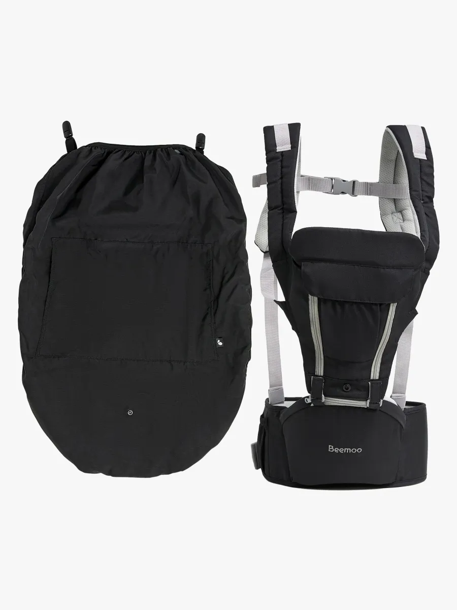 Beemoo CARE Carry Comfort 4-in-1 Bärsele &  Höftbärare inkl. Regnskydd, Black