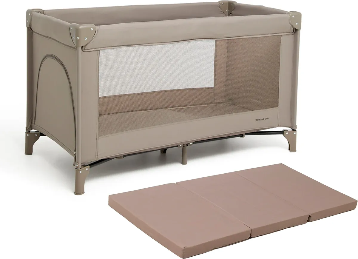 Beemoo CARE QuickFold Resesäng inkl. Madrass, Taupe