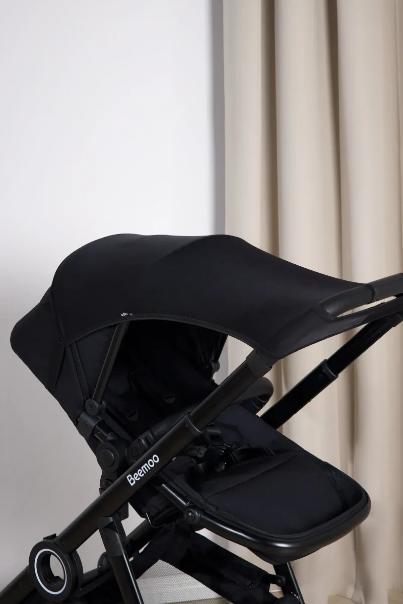 Beemoo  Elastiskt UV Solskydd Till Barnvagn &  Babyskydd, Black