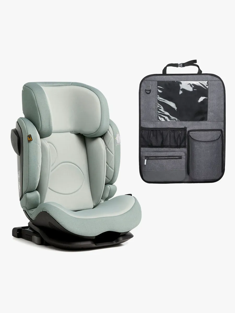 Beemoo Recline i-Size Bältesstol inkl. Beemoo Deluxe Sparkskydd med Förvaring, Teal