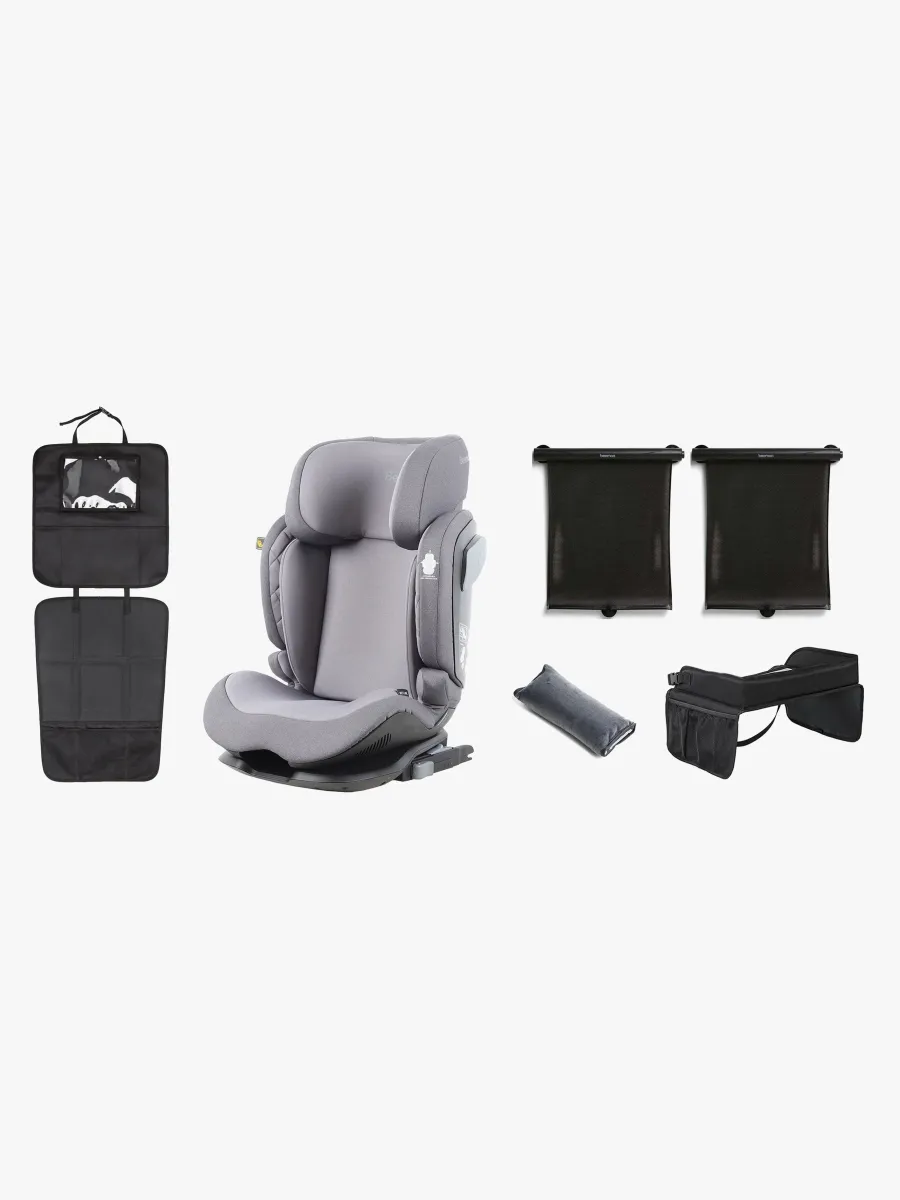 Beemoo Recline i-Size Bältesstol inkl. Tillbehör, Mineral Grey