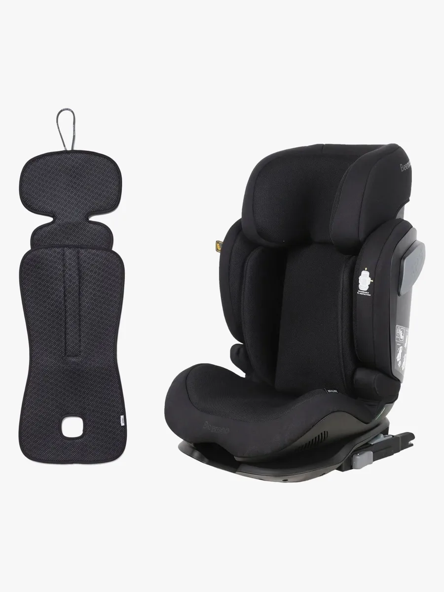 Beemoo Recline i-Size Bältesstol inkl. Ventilerande Dyna, Black Mesh/Antracit