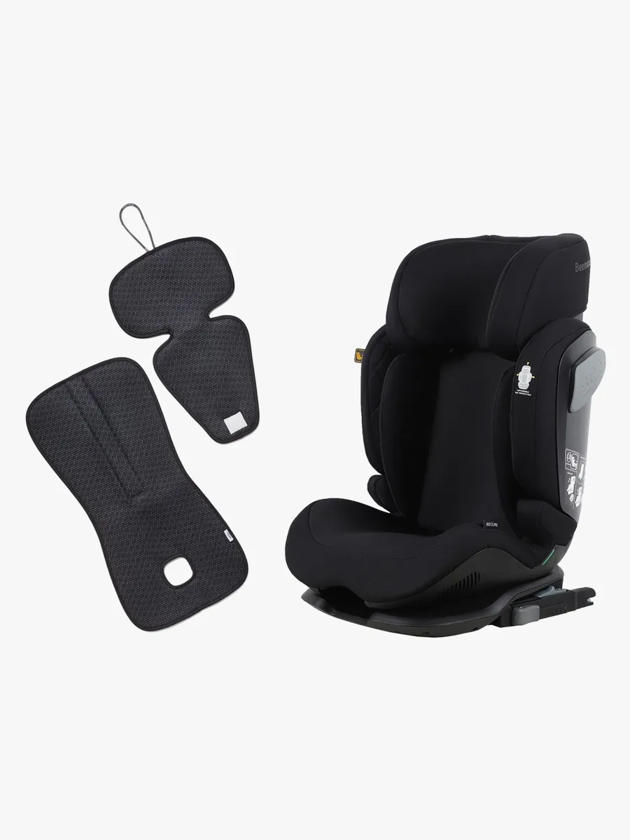Beemoo Recline i-Size Bältesstol inkl. Ventilerande Dyna, Black Stone/Antracit