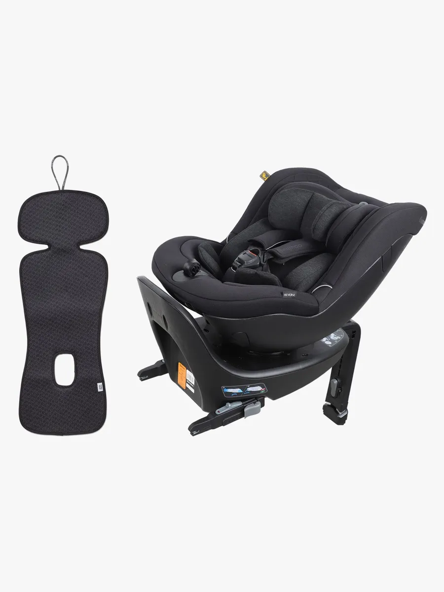 Beemoo Reverse i-Size Bakåtvänd Bilbarnstol inkl. Ventilerande Dyna, Black Stone/Antracit
