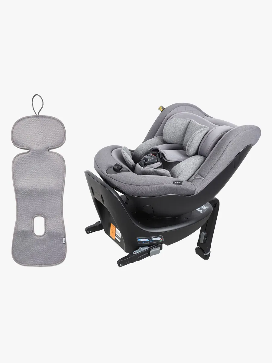 Beemoo Reverse i-Size Bakåtvänd Bilbarnstol inkl. Ventilerande Dyna, Mineral Grey/Grey